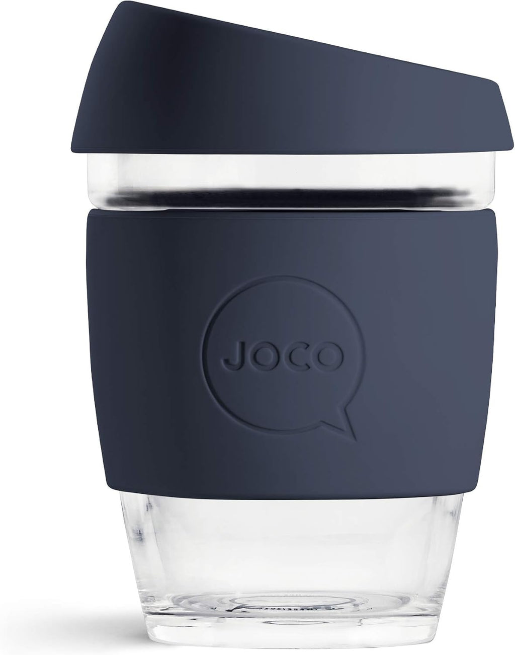 JOCO Taza 12oz - Eco-innovativa de vidrio borosilicato reutilizable, estilo clásico - (Mood Indigo)