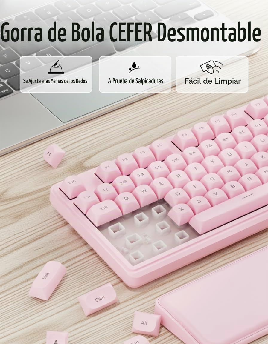 EWEADN C98 Combo de teclado y mouse con cable, teclados ergonómicos...