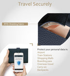 Soporte de cuero con bloqueo RFID para pasaporte para viajes para mujeres y hombres