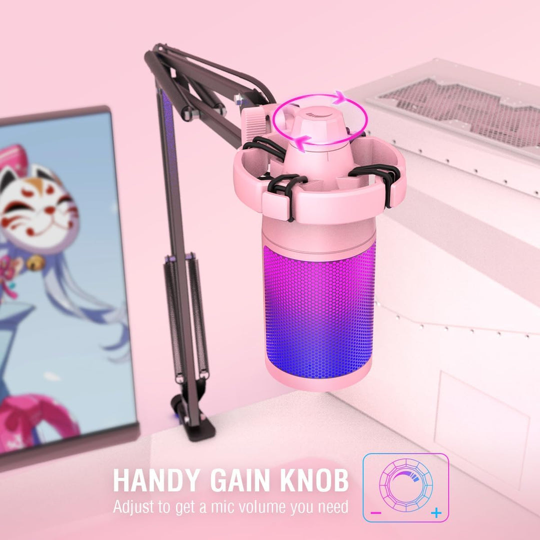 Kit de micrófono USB para juegos FIFINE, juego de micrófono RGB par...