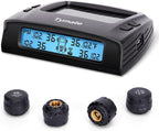 Sistema Tymate de monitoreo de presión de neumáticos para RV - Sistema de monitor de presión de neumáticos M7-3 TPMS (0-87 PSI) con cargador solar, TPMS para RV con 4 sensores y 5 modos de alarma