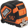 Klein Tools Cinta métrica 9216, cinta métrica resistente con hoja reforzada de nailon de doble cara de doble gancho de 16 pies, con clip de cinturón de metal