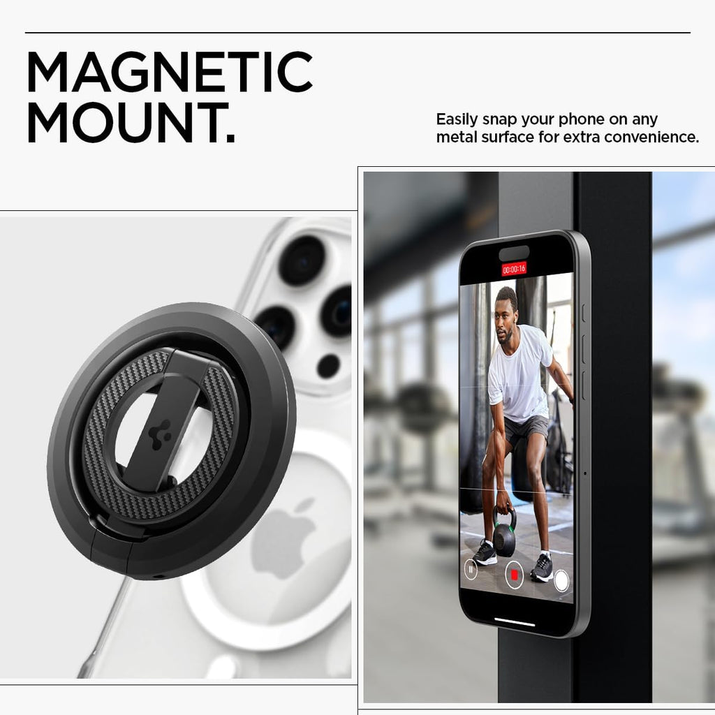 Spigen para agarre de teléfono MagSafe, soporte para teléfono con imán dual