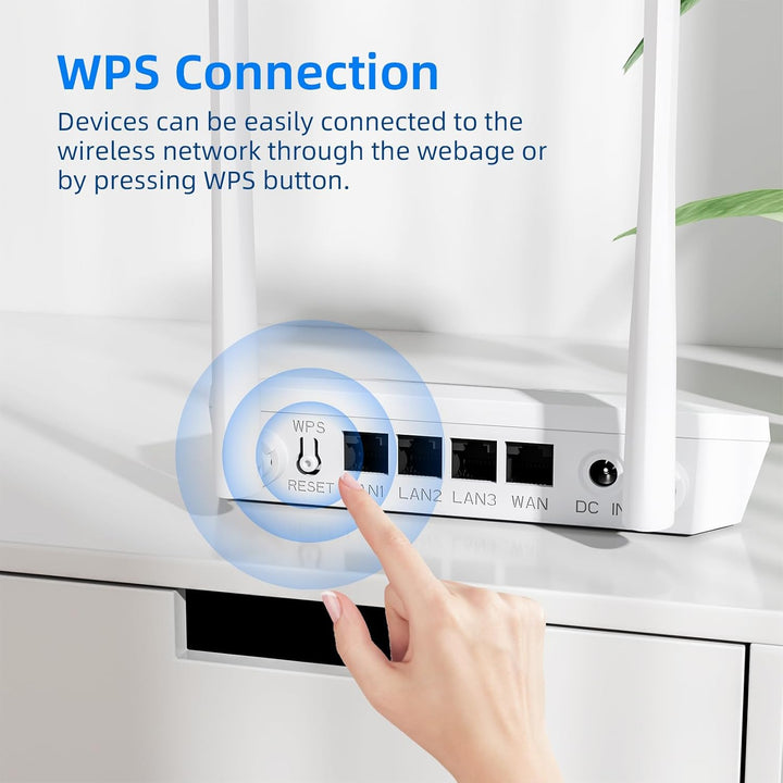 U-SPEED Router WiFi N300 2.4G fácil configuración router de red ina...