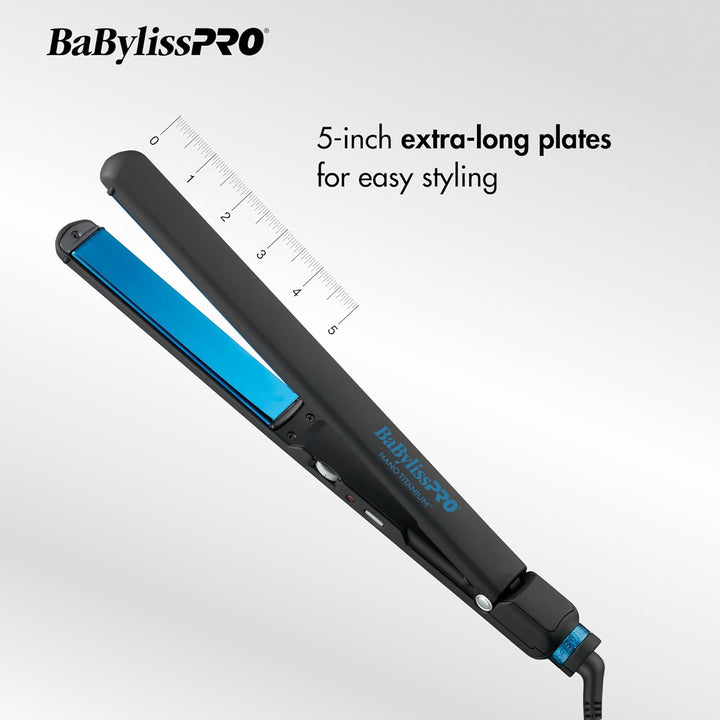 BabylissPRO Nano Titanium Ultra-Thin Hair Straightener, Professiona...