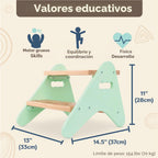 B. toys - B. spaces- B. spaces by Battat - Taburete de madera de dos escalones para niños - Peek-A-Boost - Menta y madera- 2 años +