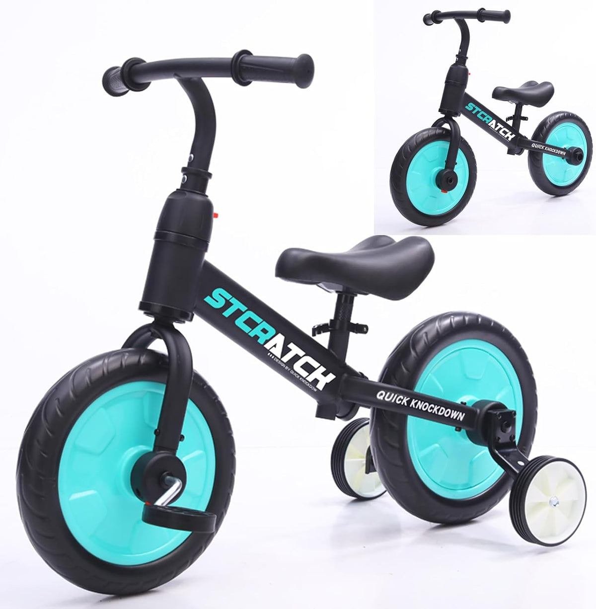 Bicicleta de equilibrio de juguete 2 en 1 para niños de 1 a 3 años, pedal convertible y entrenamiento sin pedal (azul)