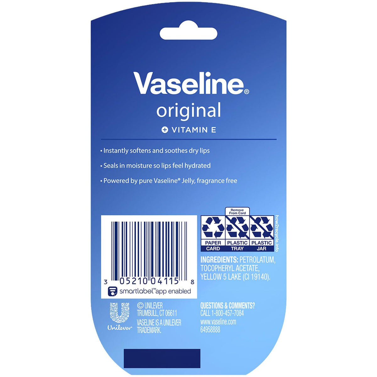 Vaseline Lip Therapy Original 4-Pack \u2013 Bálsamo labial hidratan...