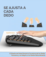 Combo ergonómico de teclado y mouse inalámbricos, teclas onduladas...