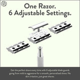 Maquinilla de afeitar de seguridad Rockwell Razors 6C de cromo blan...