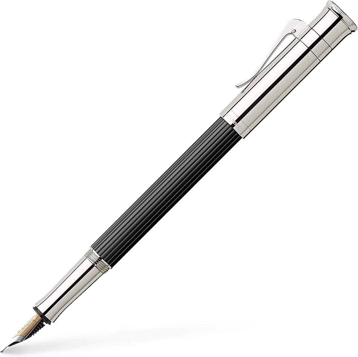 Graf von Faber-Castell Pluma estilográfica mediana clásica plateada platino