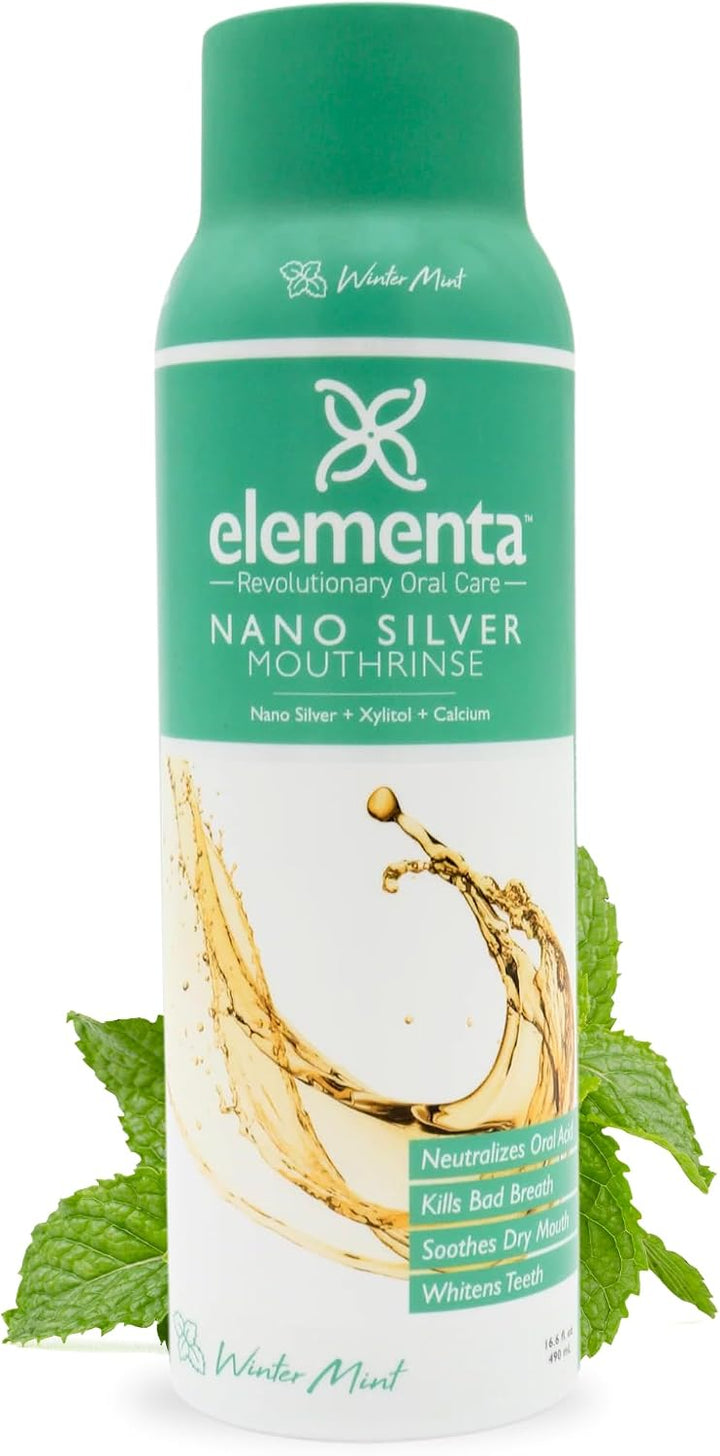 Elementa Silver - Enjuague bucal para adultos 20 fl oz. - menta de...