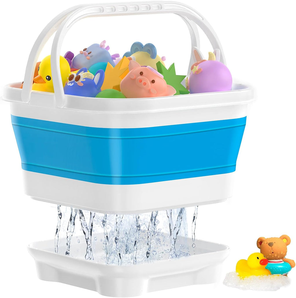 Anivia Organizador plegable de almacenamiento de juguetes de baño con base