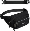 WATERFLY Riñonera RFID de 3.5L: Riñonera cruzada antirrobo de gran capacidad con correa extensora, 5 bolsillos con cremallera, cintura para hombres y mujeres, viajes diarios, senderismo y caminar