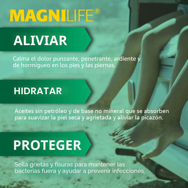 MagniLife DB Crema para pies, alivio calmante para quemaduras, horm...