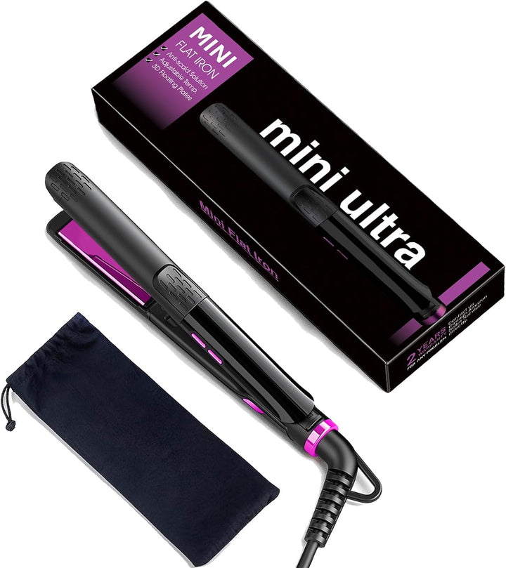 Desalo 1\/2 Inch Mini Flat Iron Adjustable Temps, Dual Voltage for...