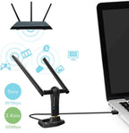 BrosTrend, adaptador WiFi de largo alcance (1200Mbps) de banda dual de 5 gigahertzios. Velocidad de red inalámbrica 867Mbps, 2.4 gigahertzios 300 Mbps; antenas WiFi 2 X 5dBi; USB 3.0. Compatible con Windows 10/8/7/XP, Linux Mint, Ubuntu, Raspbian