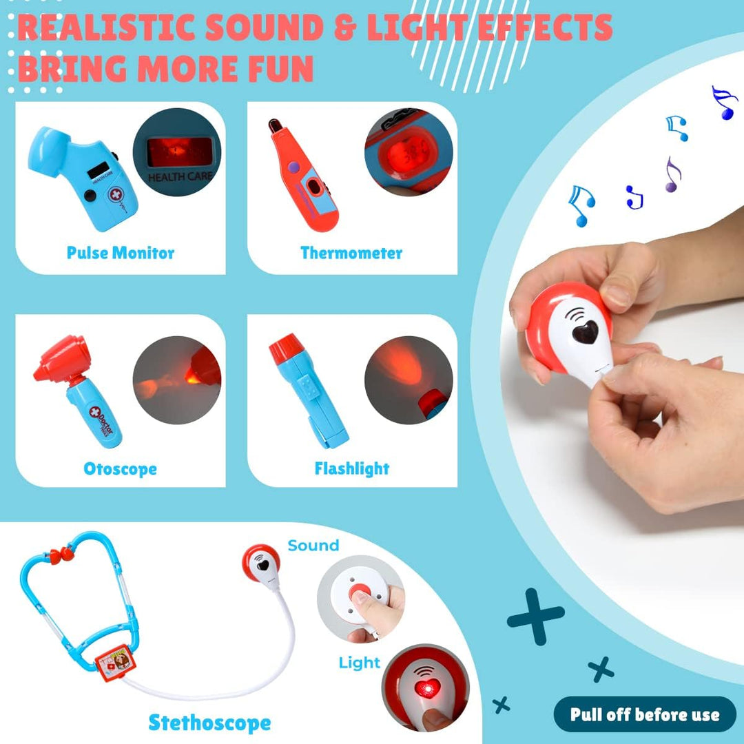 Meland Kit de médico de juguete para niños, juego de simulación con...