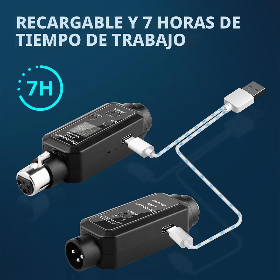 Devilclaw Sistema XLR inalámbrico Phantom Power de 48 V \u2013 0 V\...