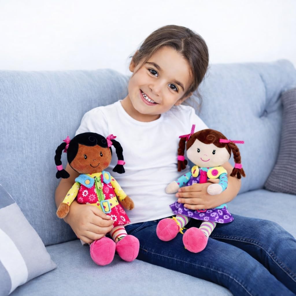 Snuggle Stuffs Sugar Snap - Muñeca de peluche para aprender a vesti...