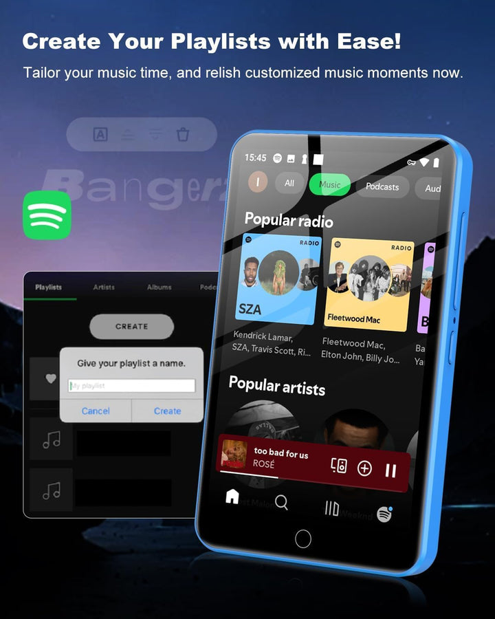 Reproductor de MP3 con Bluetooth y WiFi, 80 GB de almacenamiento y...