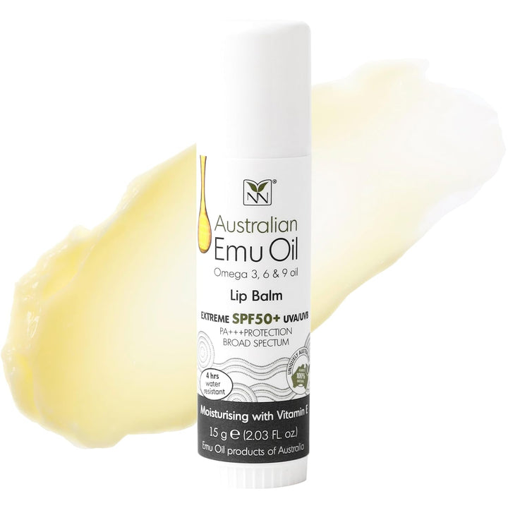 Emu Oil - Bálsamo labial hidratante con protección solar extrema SP...
