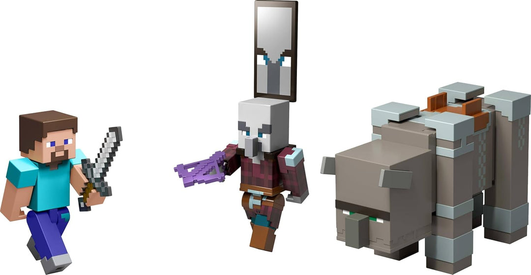 Mattel Minecraft Paquete de Asalto a la Aldea con 3 Figuras de Acci...