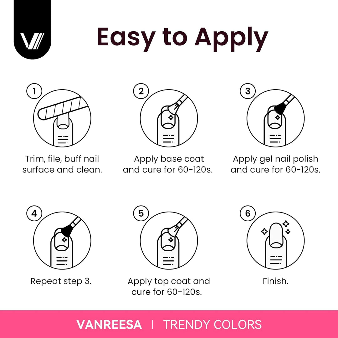 VANREESA Kit de esmalte de uñas de gel con luz UV, 53 piezas, juego...