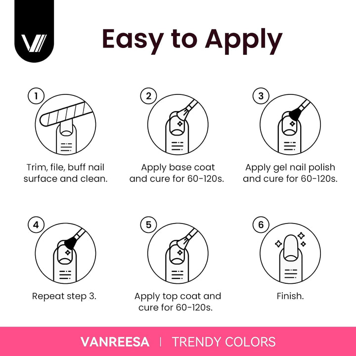 VANREESA Kit de esmalte de uñas de gel con luz UV, 53 piezas, juego...