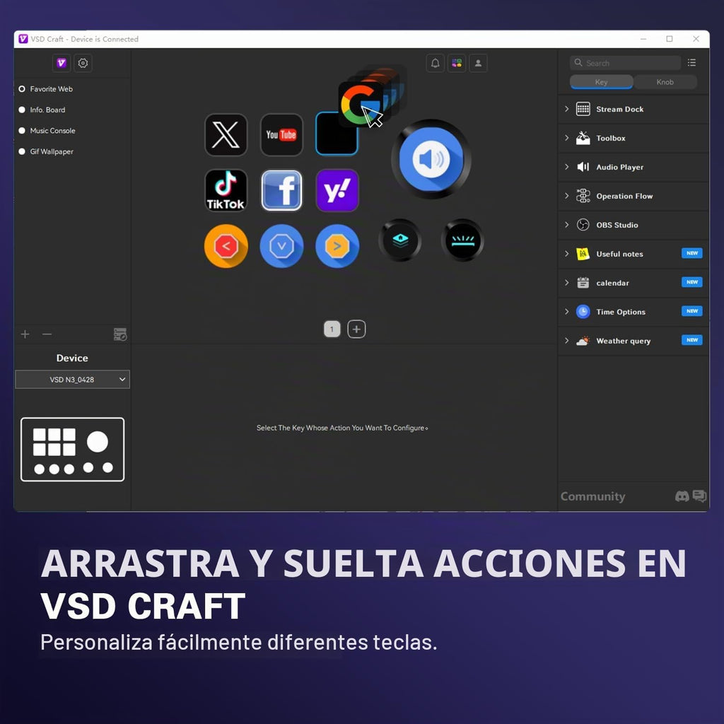 Stream Controller Deck with12 Customizable Macro Keypad a Trigger Actions en OBS Twitch YouTube para Content Creators Stream Dock compatible con PC & Mac N3 negro Macro Keypad