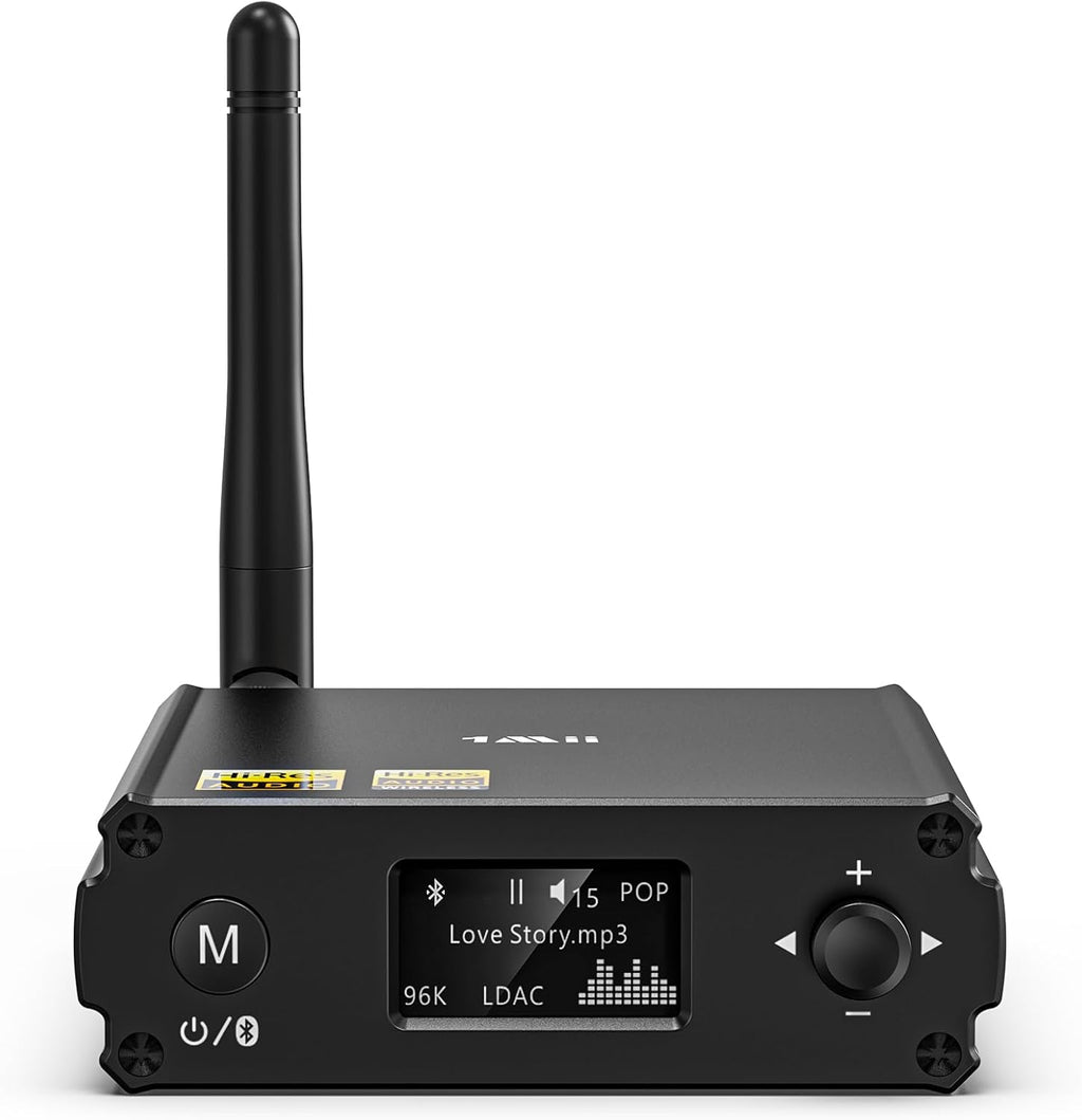 1Mii Receptor Bluetooth DS220 para estéreo doméstico, LDAC de alta resolución y adaptador de audio de alta fidelidad aptX HD con DAC audiófilo, salidas ópticas/RCA para sistema estéreo, amplificador