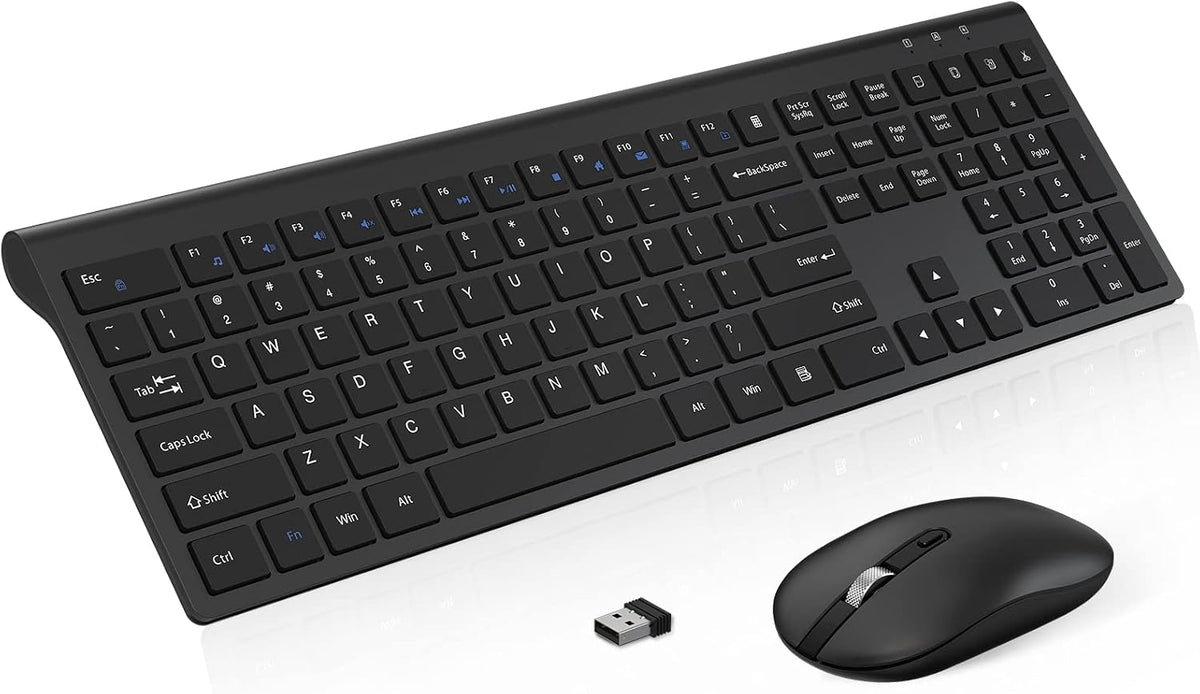 cimetech Combo de teclado y mouse inalámbricos, juego de teclado er...