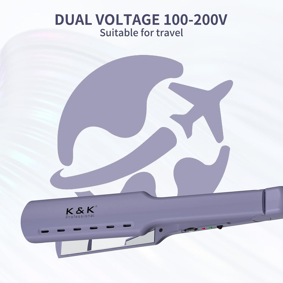 K&amp;K Plancha plana extra ancha con temperatura ajustable (290-45...