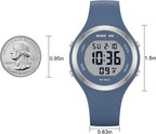 GOLDEN HOUR Reloj deportivo impermeable para mujer con cronógrafo digital y correa de silicona