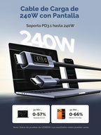 UGREEN Nexode - Cable USB-C a USB-C de 240 W con pantalla inteligente TFT
