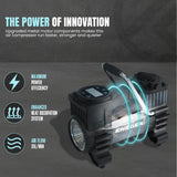 K KRIËGER Compresor de Aire Portátil Inflador de Neumáticos 12V CC...