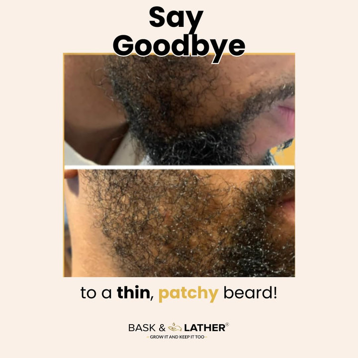 BASK &amp; LATHER Aceite de crecimiento de barba, aceite para el ca...