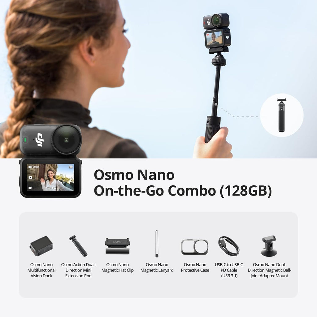 DJI Osmo Nano On-the-Go Combo (128 GB) - Pequeña cámara de vlogging