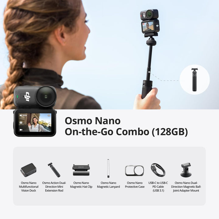 DJI Osmo Nano On-the-Go Combo (128 GB) - Pequeña cámara de vlogging...