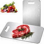 Katori Tabla de cortar de titanio para cocina, tablas de cortar de titanio 100% puro, tabla de cortar de titanio no tóxica de doble cara para cortar carne, verduras, frutas, apta para lavavajillas (L)