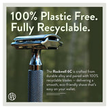 Maquinilla de afeitar de seguridad Rockwell Razors 6C de cromo blan...