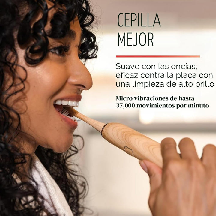 Better &amp; Better cepillo de dientes eléctrico sónico de bambú pa...