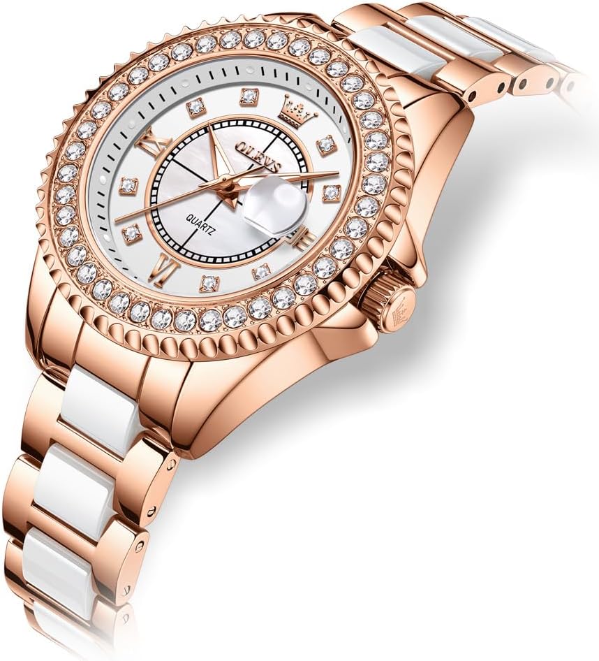 OLEVS Relojes para Mujeres Lujo Diamante con Fecha Analógico Cuartz para Mujer