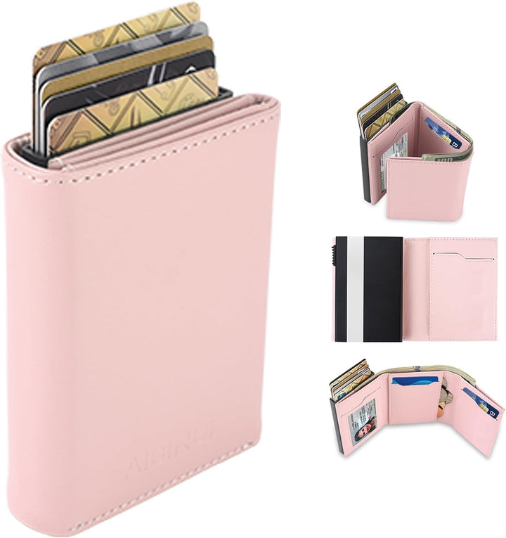 AIBIRUI Cartera pequeña para hombre, funda para tarjetas desplegabl...