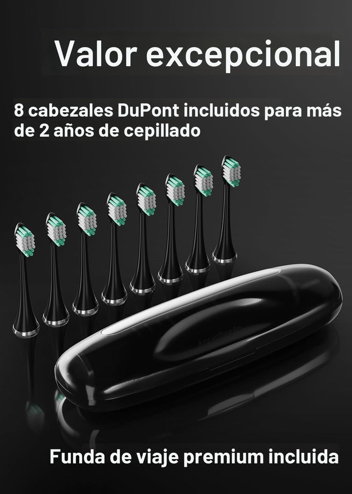 Cepillo de dientes AquaSonic Black Series, ultrablanqueador, 8 cabe...
