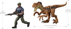 Mattel Jurassic World Rebirth - Paquete de figuras de humanos y dinosaurios, Duncan Kincaid y Velociraptor, escala precisa de la película de 3.75 pulgadas, coleccionable