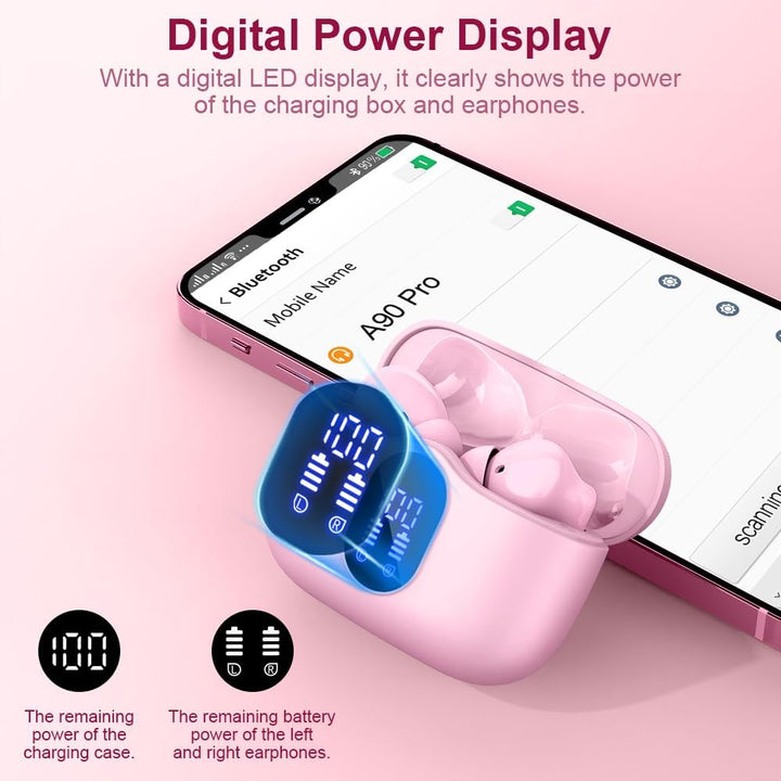 Btootos - Auriculares inalámbricos Bluetooth 5.4 con graves estéreo...