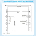 1U PDU Horizontal Rackmount Power Strip - Overload Protector