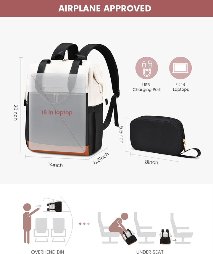 LOVEVOOK Mochila para Laptop para Mujeres, Mochila de Trabajo Conve...
