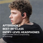 Aftershokz OpenMove (renombrado como Shokz OpenMove) Auriculares inalámbricos Bluetooth de conducción ósea abierta, incluye paquete